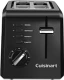 Cuisinart CPT-122BK 2-Slice Compact Plastic Toaster, Slots for Bagels & Bread, 7 Shade Settings, Cancel/Defrost/Reheat Functions, Removable Crumb Tray, Small Kitchen Appliance for Home & Office, Black