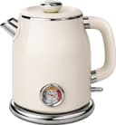 Mecity Retro Electric Kettle 1.7L, Stainless Steel Interior (No Plastic Contact), Double Wall Cool Touch, Fast Boil 1500W, Thermometer (°F/°C), Removable Lid, Wide Opening Easy Cleaning, 120V, Cream