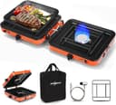 SHINESTAR 2 Burner Camping Stove with Carrying Bag, 17000 BTU Portable Propane Camp Stove, Foldable Gas Stove for Camping, Outdoor Cooking, RV Trips, or Emergencies
