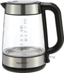 Amazon Basics Electric Kettle with Glass Carafe for Tea and Coffee, BPA-Free, Fast Boiling, Auto Shut-Off, Boil-Dry Protection, Water Level Indicator, 1.7 Liter, 1500W, Black and Silver