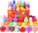 30 Pack Squishy Toys, Kawaii Squishies Party Favors for Kids 4-8 8-12 Treasure Box Toys for Classroom Birthday Xmas Gifts Goodie Bag Mini Animals Mochi Squishy Stress Relief Sensory Toys Random