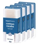 Amazon Basics Double-Tipped Cotton Swabs for Personal Hygiene and Baby Care, 2000 Count, 4-Pack of 500 Count