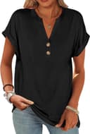ANRABESS Womens Short Sleeve Henley Tops V Neck Dressy Casual Blouses Summer Trendy Tee Shirts 2026 Vacation Fashion Clothes