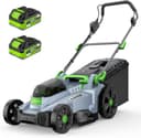 40V Cordless Lawn Mower, 17" Walk Behind Electric 4.0 Ah Battery Powered Lawnmower, 6 Adjustable Cutting Heights, 50L Grass Bag, Brushless Motor, for Garden/Patio/Yark/Lawn