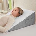 Nordjager Wedge Pillow for Sleeping & Resting, 24"x24"x12" Memory Foam Cushion with Grey White Patterned Polyester Cover, Ideal for Bedroom & Living Room – Comfortable Support for Adults