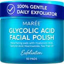 MAREE Glycolic Acid Pads - Toner Pads for Face Cleansing - Exfoliating Pad with Tea Tree Oil, Salicylic Acid & Vitamins E, B3, B5 - Acne Clearing, Skin Pore Resurfacing & Radiance Device - 50 Count