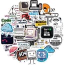50PCS Funny Computer Stickers Creative Tech Laptop Decals for Programmers IT Students Developers Coders Great for Journals Water Bottles Keyboards and Workstation Decor